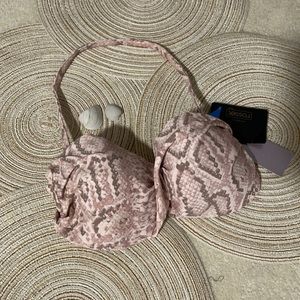 NWT L CIA.MARITIMA pink tan bandeau halter top
